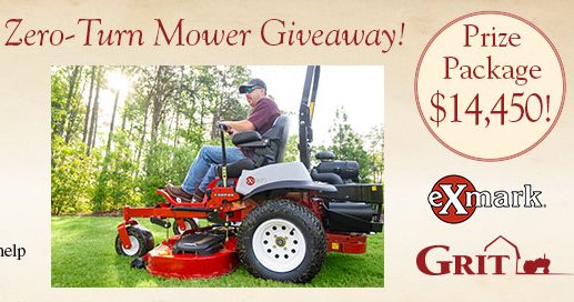 Win this GRIT $4450 Exmark Mower!