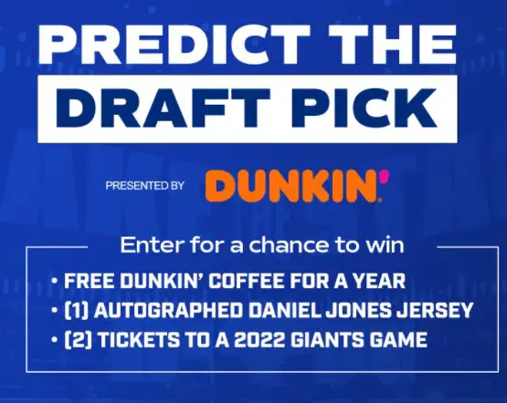 Win New York Giants Autographed Jersey, Game Tickets And Coffee For A Year In The Predict The Draft Pick Giveaway