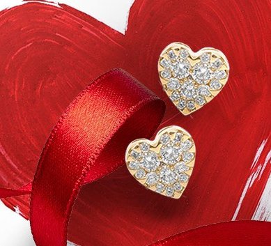 Win a Pair of Diamond Heart Stud Earrings