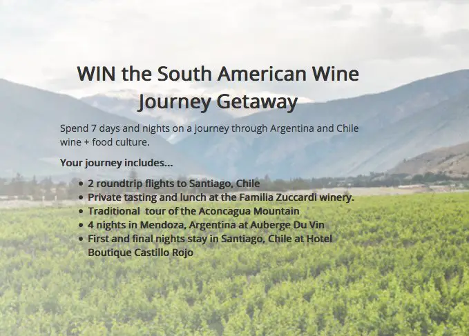 Win a South American Wine Journey Getaway!