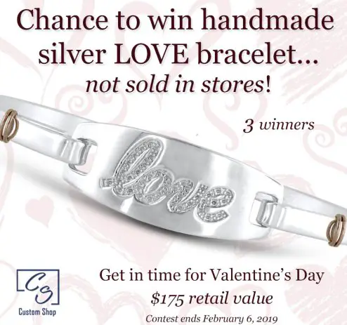 Win the Silver LOVE Bracelet for Valentine's Day