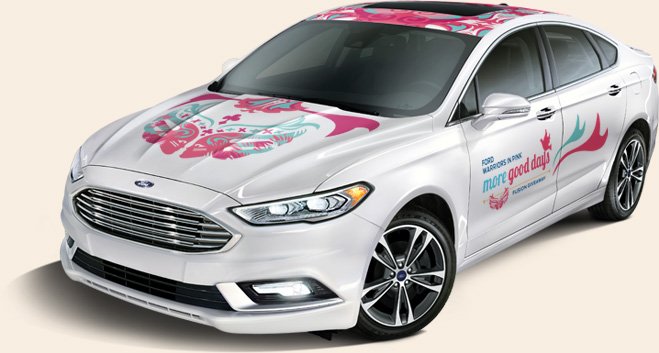 Win this $45,000 Ford Warriors in Pink New Fusion Car!