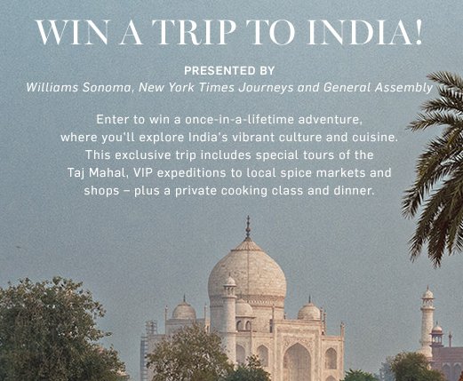 Win A Trip To India Sweepstakes