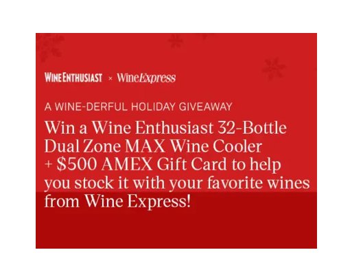 Wine Enthusiast A Wine-Derful Holiday Giveaway - Win A Wine Cooler + $500 American Express Gift Card
