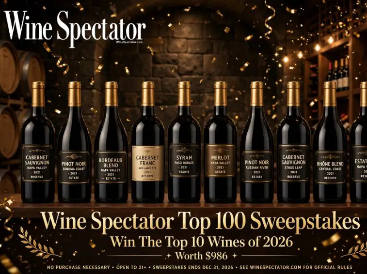 Wine Spectator Top 100 Wine Sweepstakes - Win the Top 10 Wines of 2026