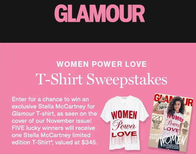 Women Power Love TShirt Sweepstakes