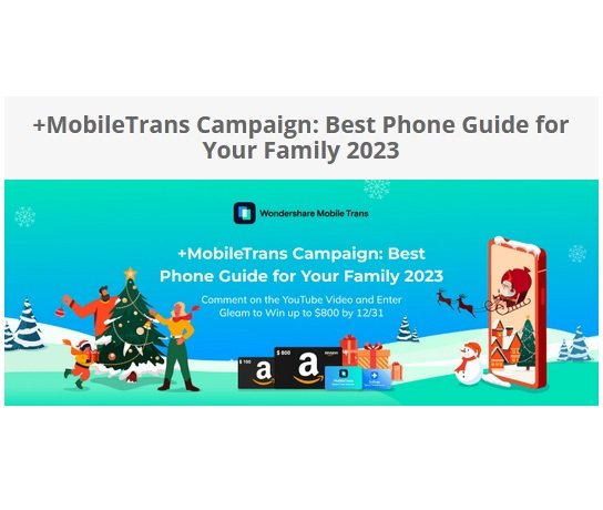 Wondershare MobileTrans Holiday Giveaway - Win An $800 Amazon Gift Card