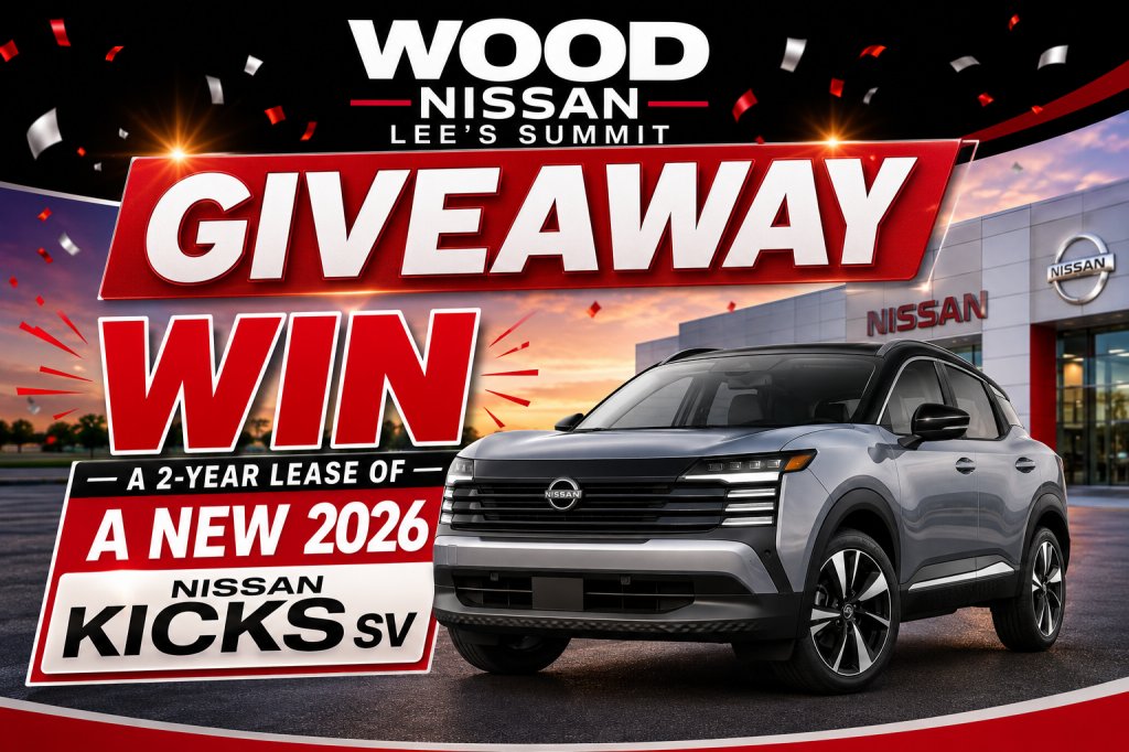 Wood Nissan Lee's Summit Giveaway – Win A 2-Year Lease Of A New 2026 Nissan Kicks SV