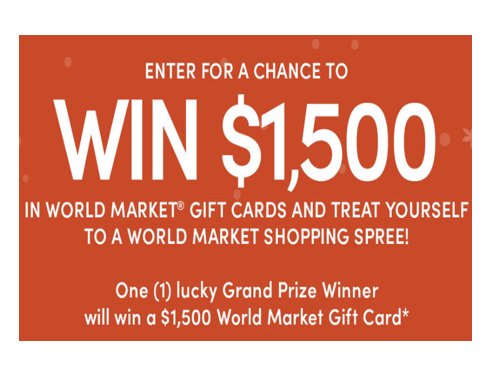 World Market Summer Shopping Spree Sweepstakes - Win A $1,500 Gift Card