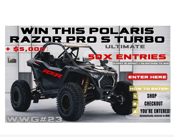 Wrenchworkz Giveaway 23 - Win a 2025 Polaris RZR Pro S Turbo Off-road Vehicle + $5,000 Cash