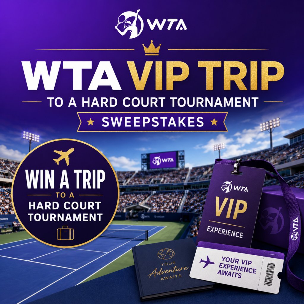 WTA VIP Trip To A Hard Court Tournament Sweepstakes – Win A Trip To A Hard Court Tournament