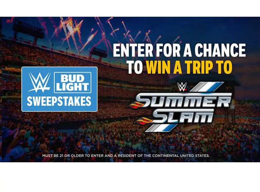 WWE & Bud Light SummerSlam Sweepstakes - Win A Trip For Two To The 2023 SummerSlam (2 Winners)