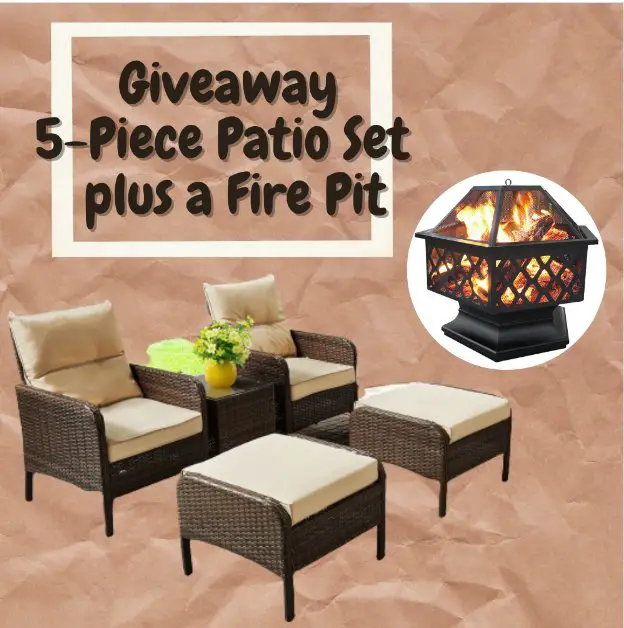 Yahee Tech Patio Set & Fire Pit Giveaway – Enter To Win A 5-Piece Patio Set + A 24'' Fire Pit