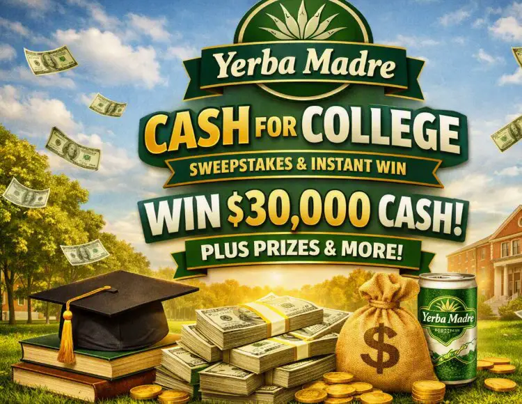 Yerba Madre Cash For College Sweepstakes & Instant Win  - Win $30,000 Cash & More