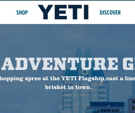 YETI Austin Adventure Getaway Sweepstakes