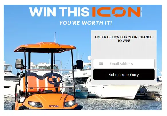 You’re Worth It ICON EV Golf Cart Giveaway - Win An Orange ICON i40L Golf Cart Worth $11,500