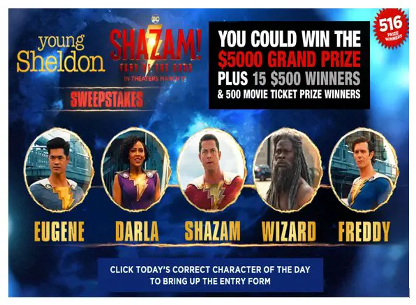 Young Sheldon Shazam Sweepstakes - Win $5,000