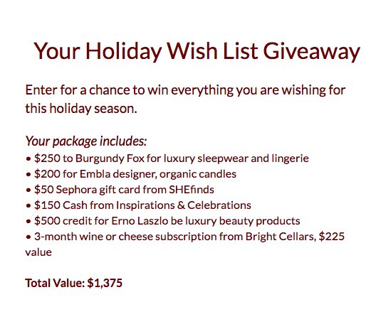 Your Holiday Wish List Giveaway