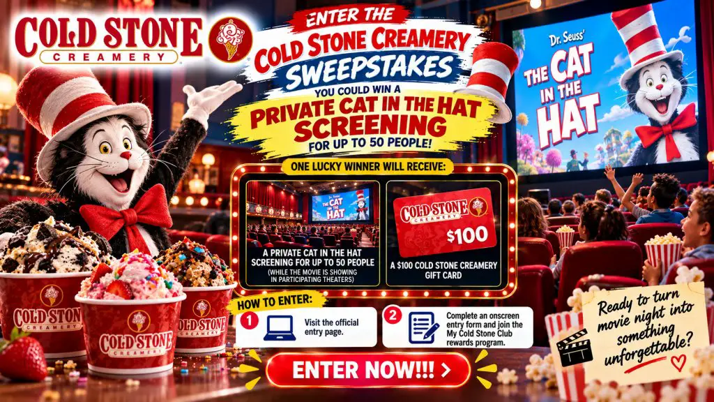 Your Own Private Movie Theater Experience Awaits In The Cold Stone Creamery Sweepstakes