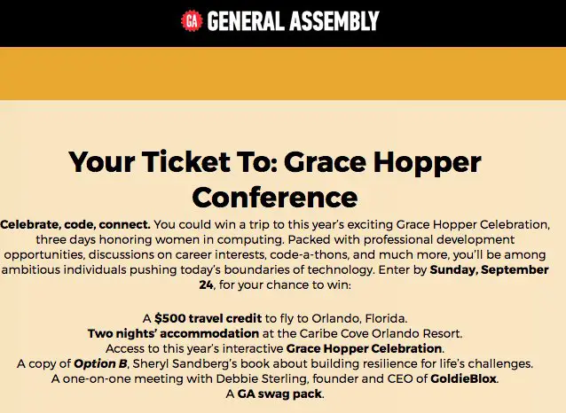 Your Ticket To: Grace Hopper Conference