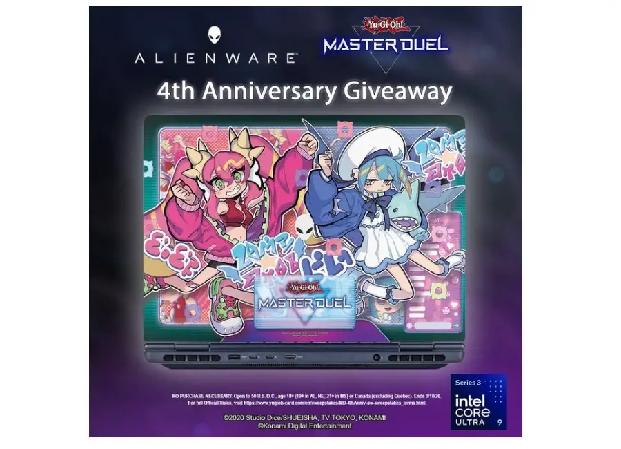 Yu-Gi-Oh! MASTER DUEL 4th Anniversary Sweepstakes - Win An Alienware Gaming Laptop