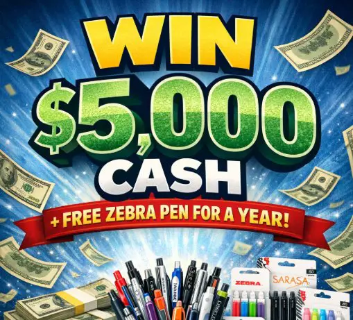 Zebra Pen Songwriting Sweepstakes - Win $5,000 Cash + Free Zebra Pen for a Year