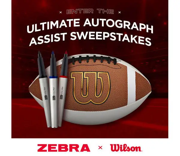 Zebra Pens Ultimate Autograph Assist Sweepstakes - Win a Wilson Autograph Football with Zebra Permanent Marker