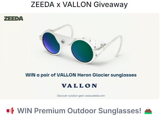 Zeeda x VALLON  Giveaway - Win Premium Outdoor Sunglasses