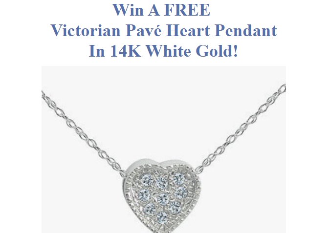 Ziamond October Sweepstakes - Win a Victorian Pavé Heart Pendant in 14K White Gold